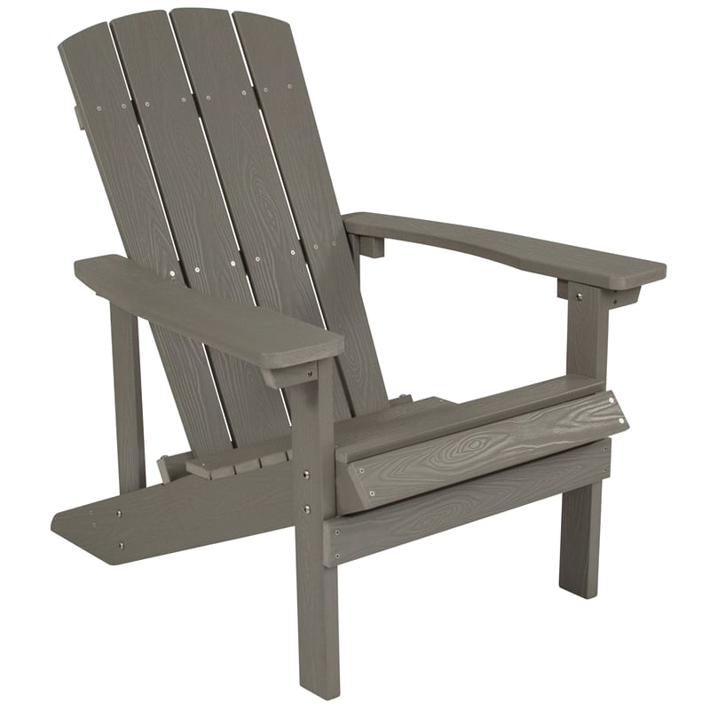Star and Moon Fire Pit with Mesh Cover & 4 Lt. Gray Poly Resin Adirondack Chairs