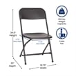 Spacious & Contoured Commercial Wide & Tall Black Plastic Folding Chairs-4 Pack