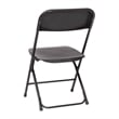 Spacious & Contoured Commercial Wide & Tall Black Plastic Folding Chairs-4 Pack