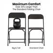Spacious & Contoured Commercial Wide & Tall Black Plastic Folding Chairs-4 Pack