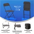 Spacious & Contoured Commercial Wide & Tall Black Plastic Folding Chairs-4 Pack