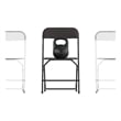 Spacious & Contoured Commercial Wide & Tall Black Plastic Folding Chairs-4 Pack