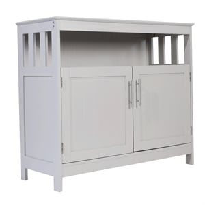 Classic Sideboard and Buffet Cabinet with Open and Closed Storage - Gray