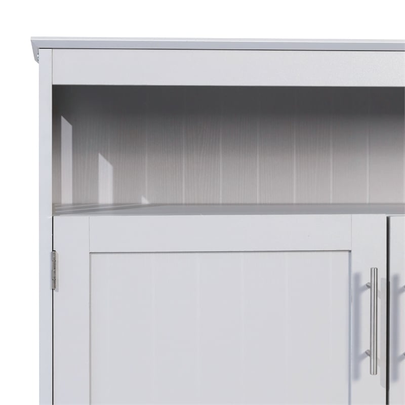 Classic Sideboard and Buffet Cabinet with Open and Closed Storage - Gray