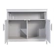Classic Sideboard and Buffet Cabinet with Open and Closed Storage - Gray