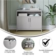 Classic Sideboard and Buffet Cabinet with Open and Closed Storage - Gray