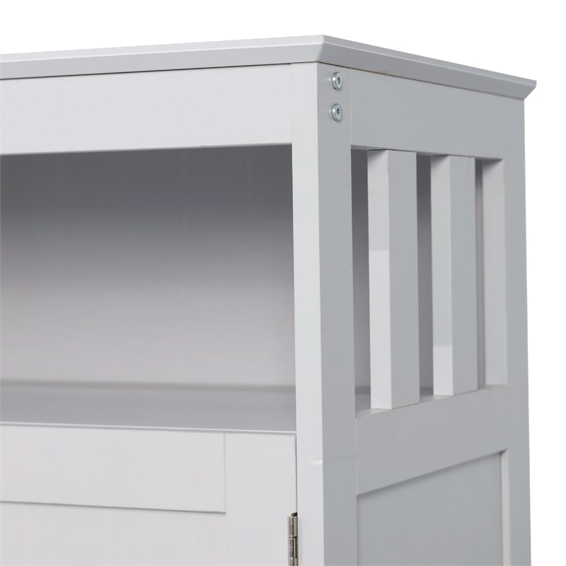 Classic Sideboard and Buffet Cabinet with Open and Closed Storage - Gray