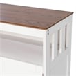 Classic Sideboard and Buffet Cabinet with Open and Closed Storage - White/Walnut