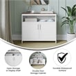 Classic Sideboard and Buffet Cabinet with Open and Closed Storage - White/Walnut