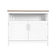 Classic Sideboard and Buffet Cabinet with Open and Closed Storage - White/Walnut