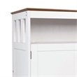 Classic Sideboard and Buffet Cabinet with Open and Closed Storage - White/Walnut