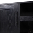 Classic Sideboard and Bar Cabinet with Open and Closed Storage - Black