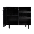 Classic Sideboard and Bar Cabinet with Open and Closed Storage - Black