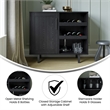 Classic Sideboard and Bar Cabinet with Open and Closed Storage - Black