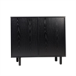 Classic Sideboard and Bar Cabinet with Open and Closed Storage - Black