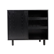 Classic Sideboard and Bar Cabinet with Open and Closed Storage - Black