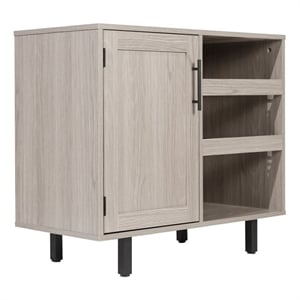 Classic Sideboard and Bar Cabinet with Open and Closed Storage - Gray