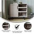 Classic Sideboard and Bar Cabinet with Open and Closed Storage - Gray
