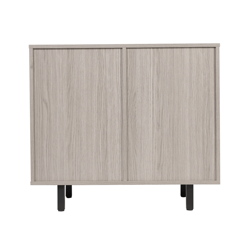 Classic Sideboard and Bar Cabinet with Open and Closed Storage - Gray