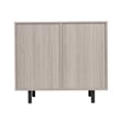 Classic Sideboard and Bar Cabinet with Open and Closed Storage - Gray