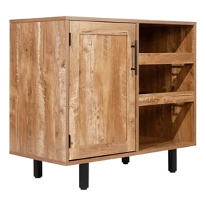 Classic Sideboard and Bar Cabinet with Open and Closed Storage - Light Brown