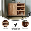 Classic Sideboard and Bar Cabinet with Open and Closed Storage - Light Brown