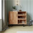 Classic Sideboard and Bar Cabinet with Open and Closed Storage - Light Brown