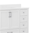 48 Inch Bathroom Vanity with Sink Storage Cabinet and 9 Drawers in White