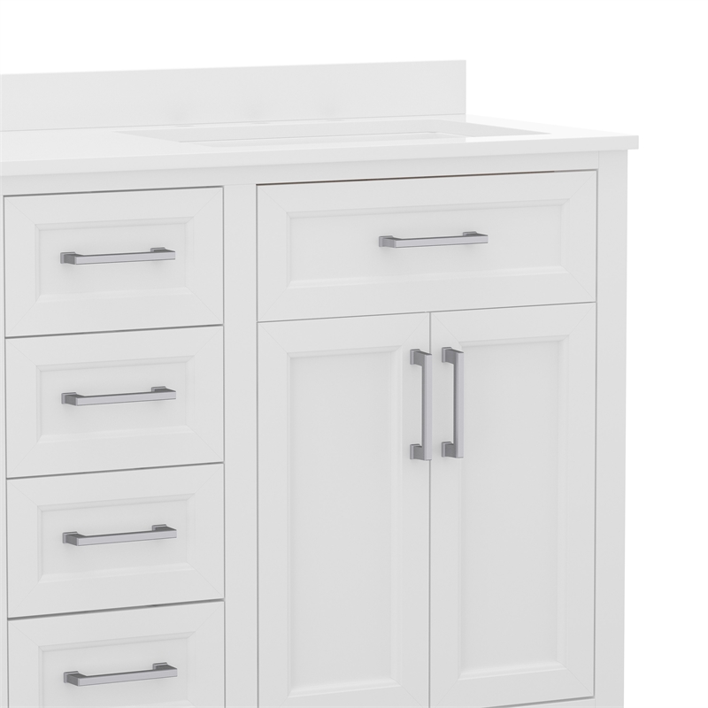 60 Inch Bathroom Vanity with 2 Sinks 2 Storage Cabinets and 6 Drawers in White