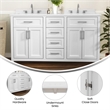 60 Inch Bathroom Vanity with 2 Sinks 2 Storage Cabinets and 6 Drawers in White