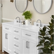 60 Inch Bathroom Vanity with 2 Sinks 2 Storage Cabinets and 6 Drawers in White