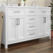 60 Inch Bathroom Vanity with 2 Sinks 2 Storage Cabinets and 6 Drawers in White