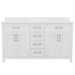 60 Inch Bathroom Vanity with 2 Sinks 2 Storage Cabinets and 6 Drawers in White