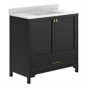 36 Inch Bathroom Vanity with Undermount Sink Cabinet and Drawer in Black