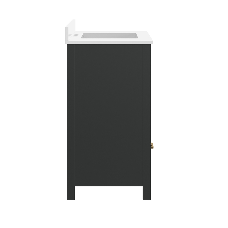 36 Inch Bathroom Vanity with Undermount Sink Cabinet and Drawer in Black