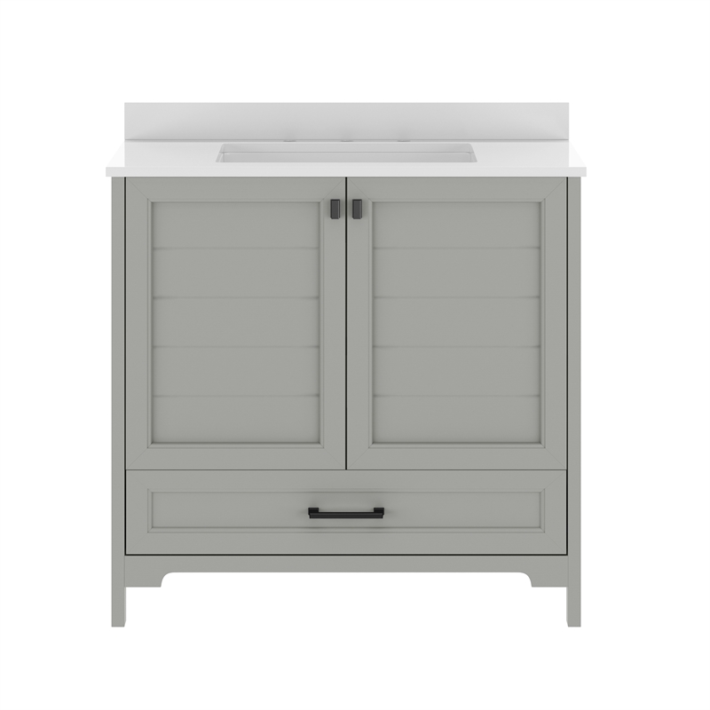 36 Inch Bathroom Vanity with Undermount Sink Cabinet and Drawer in Gray