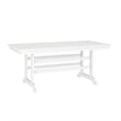 Commercial All Weather Adirondack Table and 6 Chairs with Cupholders in White