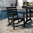 Commercial All Weather Adirondack Table and 4 Chairs with Cupholders in Black