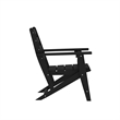 Commercial All Weather Adirondack Table and 4 Chairs with Cupholders in Black