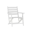 Commercial All Weather Adirondack Table and 4 Chairs with Cupholders in White