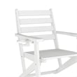 Commercial All Weather Adirondack Table and 4 Chairs with Cupholders in White