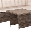 Indoor/Outdoor Conversation Set with Sofa and Table in Beige & Brown