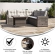 Indoor/Outdoor Conversation Set with Sofa and Table in Beige & Brown