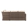 Indoor/Outdoor Conversation Set with Sofa and Table in Beige & Brown