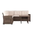 Indoor/Outdoor Conversation Set with Sofa and Table in Beige & Brown