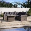 Flash Furniture Indoor/Outdoor Conversation Set with Sofa and Table in Gray