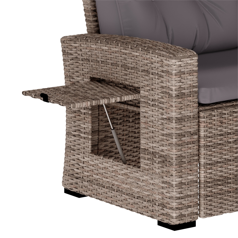 Flash Furniture Indoor/Outdoor Conversation Set with Sofa and Table in Gray