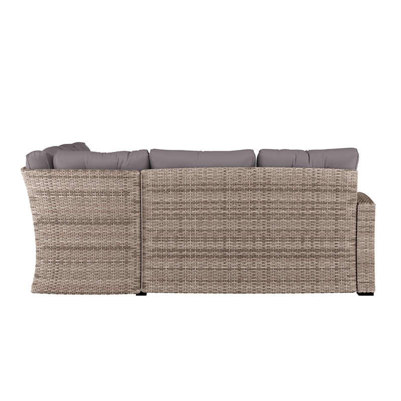 Flash Furniture Indoor/Outdoor Conversation Set with Sofa and Table in Gray