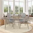Indoor/Outdoor Commercial Bistro Set with Table and 4 Chairs in Blk/Wht