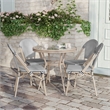 Indoor/Outdoor Commercial Bistro Set with Table and 4 Chairs in Blk/Wht